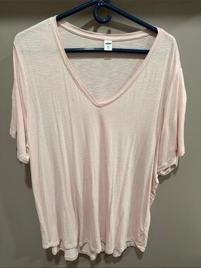 Old Navy Light Pink V-Neck Short Sleeve Tee XXL
